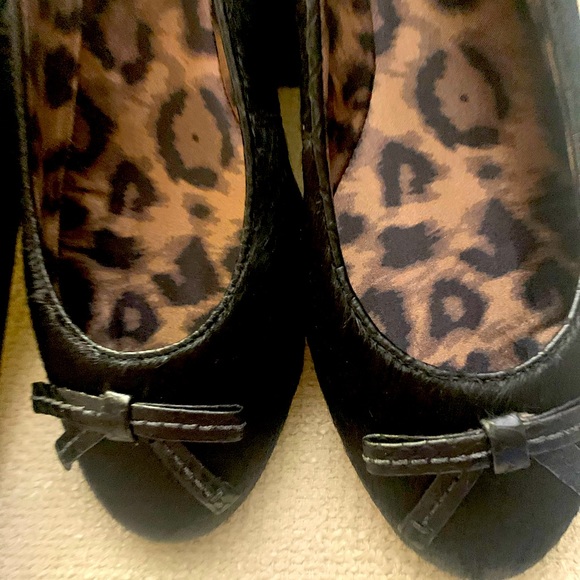 New Talbots Black Calf Hair Ballerina Slip On Flat Shoes SZ 9.5 - Picture 4 of 7